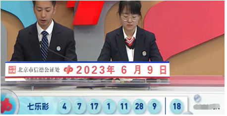 福彩七乐彩第2023065期开奖直播截图