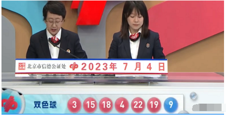 福彩双色球第2023076期开奖直播截图