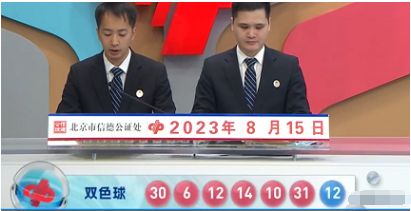 福彩双色球第2023094期开奖直播截图